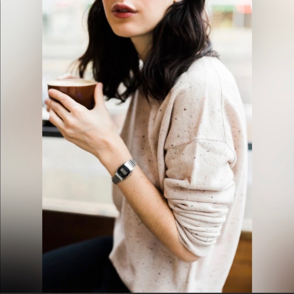 Everlane Cashmere Cropped Boxy Sweater in Rose